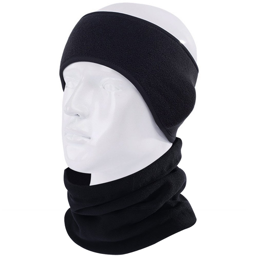 Bysiterfleece Ear Warmers Headband Winter Fleece Neck Warmer Set