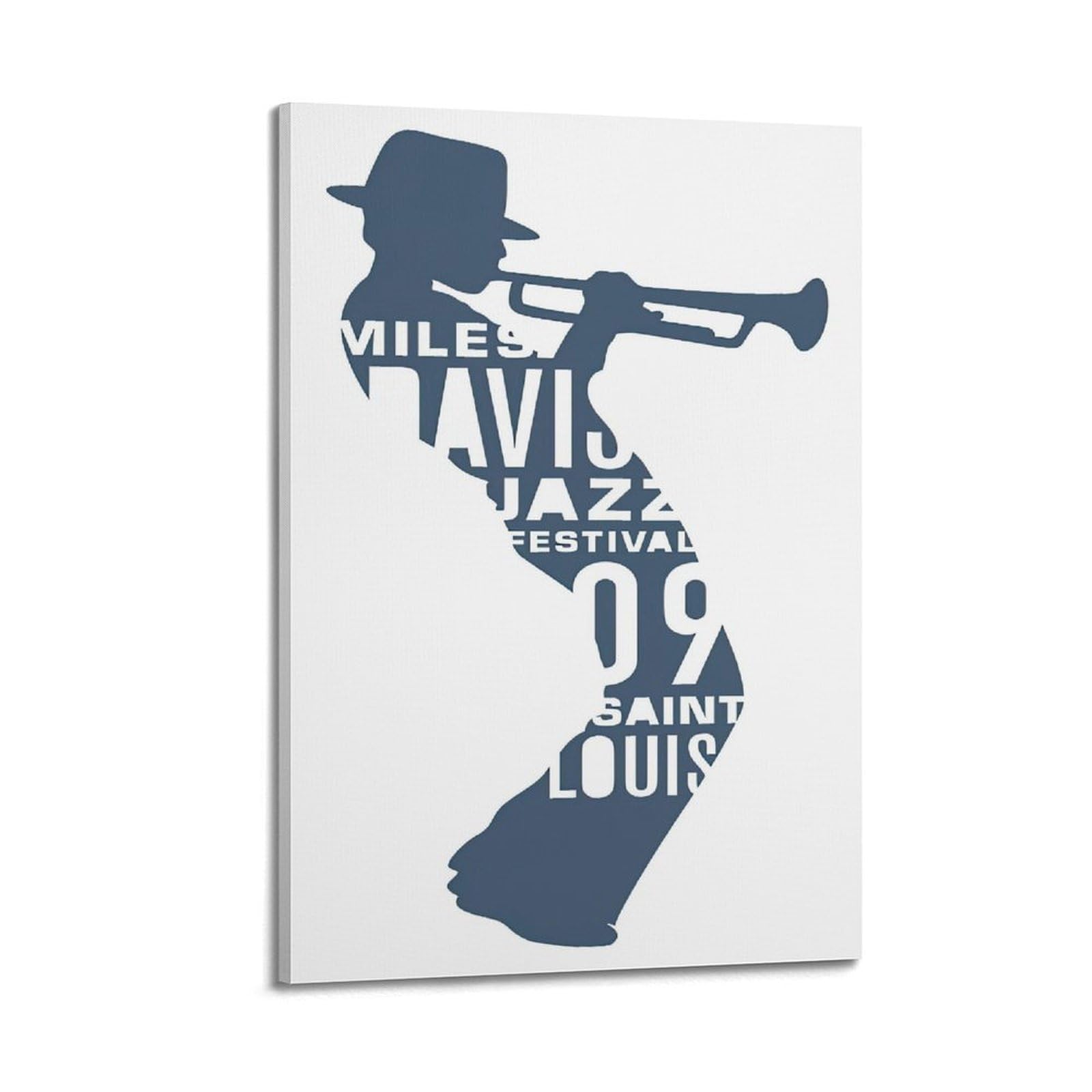 UNSGA Poster vintage de festival de musique jazz et trompette sur toile - Affiches murales décoratives modernes pour chambre à coucher - 50 x 75 cm