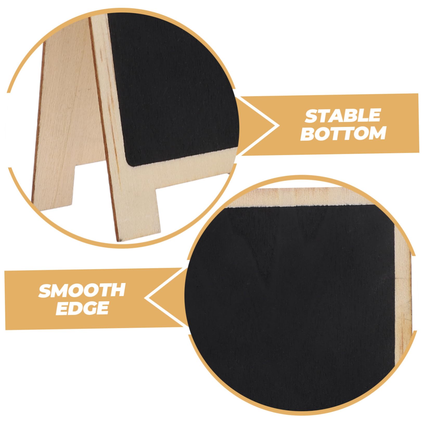 DOITOOL 5 Sätze Desktop -nachricht Blackboard Tafel Form Mit Tischschild Mini -kreidebrett Erste Beachten Restaurant Kreidebretter Notizen Klein Party Schwarz Holz 3 Stücke * 5