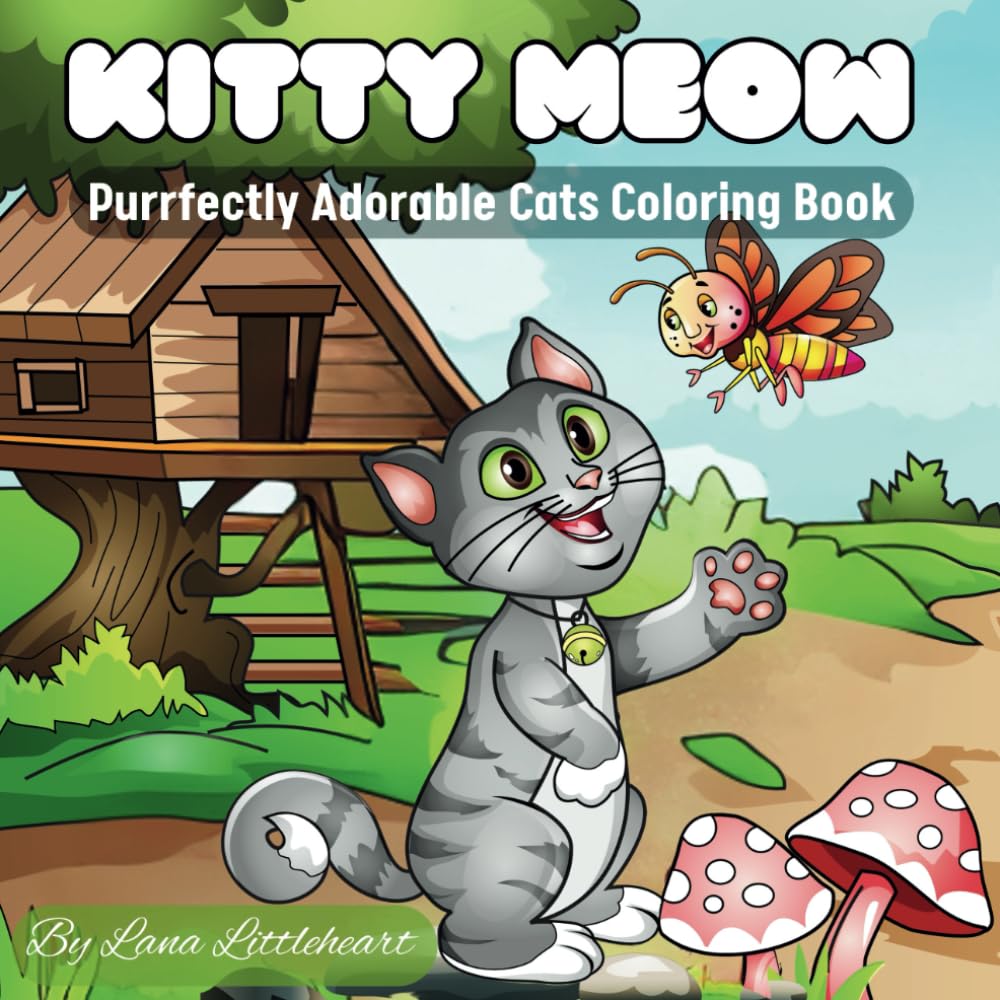 Kitty Meow: Purrfectly Adorable Cats Coloring Book
