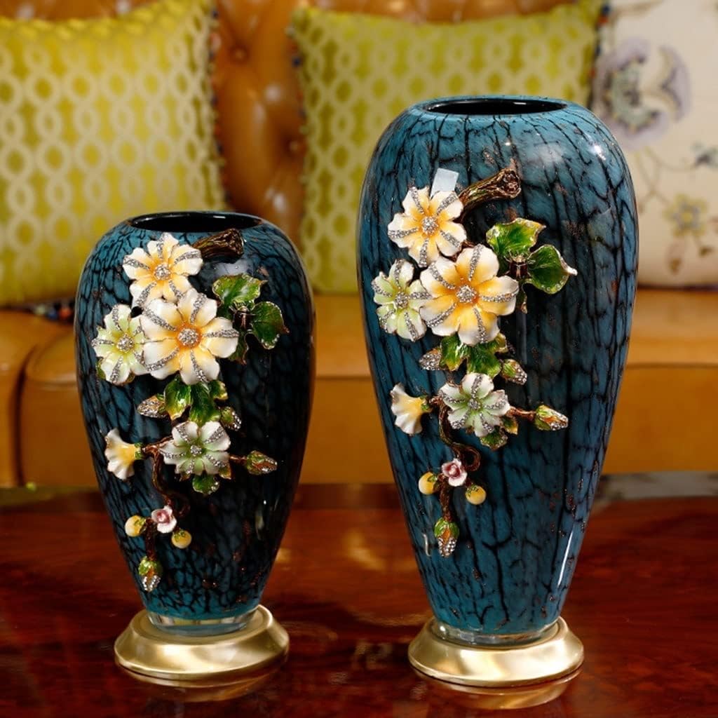 アンティーク 花瓶 ステンドグラス風