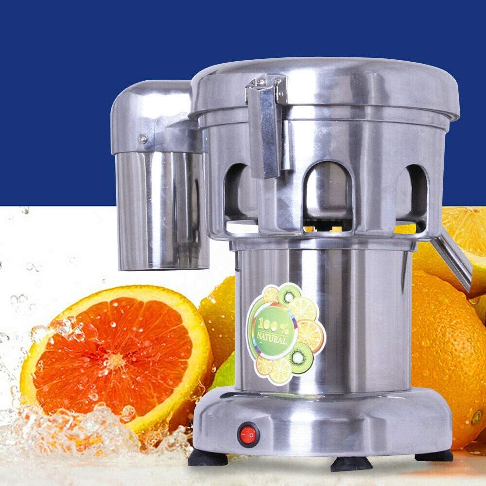 Commercial Electric Centrifugal Juice Maker 110V Silver Professional Countertop Drink Mixer Stainless Steel Juicer Extractor Home Fruit Squeezer Automatic Orange Squeezer Machine