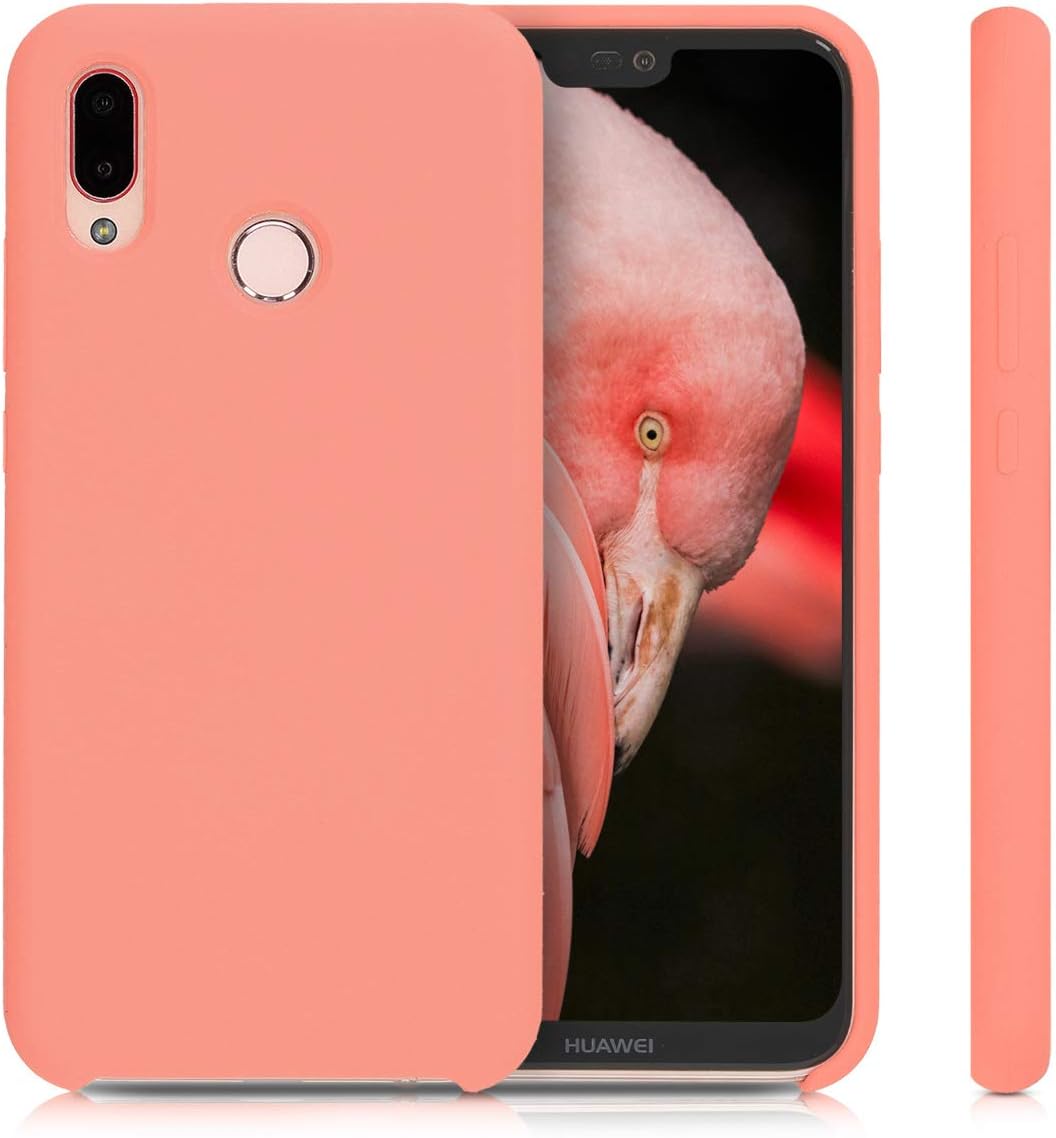 kwmobile Case Compatible with Huawei P20 Lite Case - TPU Silicone Phone Cover with Soft Finish - Coral Matte
