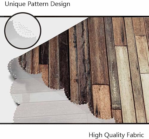 Miniatura 5 de AOYEGO Mantel redondo de madera marrón de grano antiguo de madera vintage de 60 pulgadas para comedor fiesta banquete