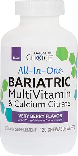 Bariatric Choice Multivitamina bariátrica todo en uno con 375 mg de citrato de calcio Very Berry 120 unidades
