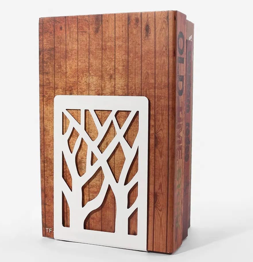 Sujetalibros de metal con diseño de árbol personalizado para estantes, extremos decorativos de diseño moderno, tapón de libro, soporte de soporte -