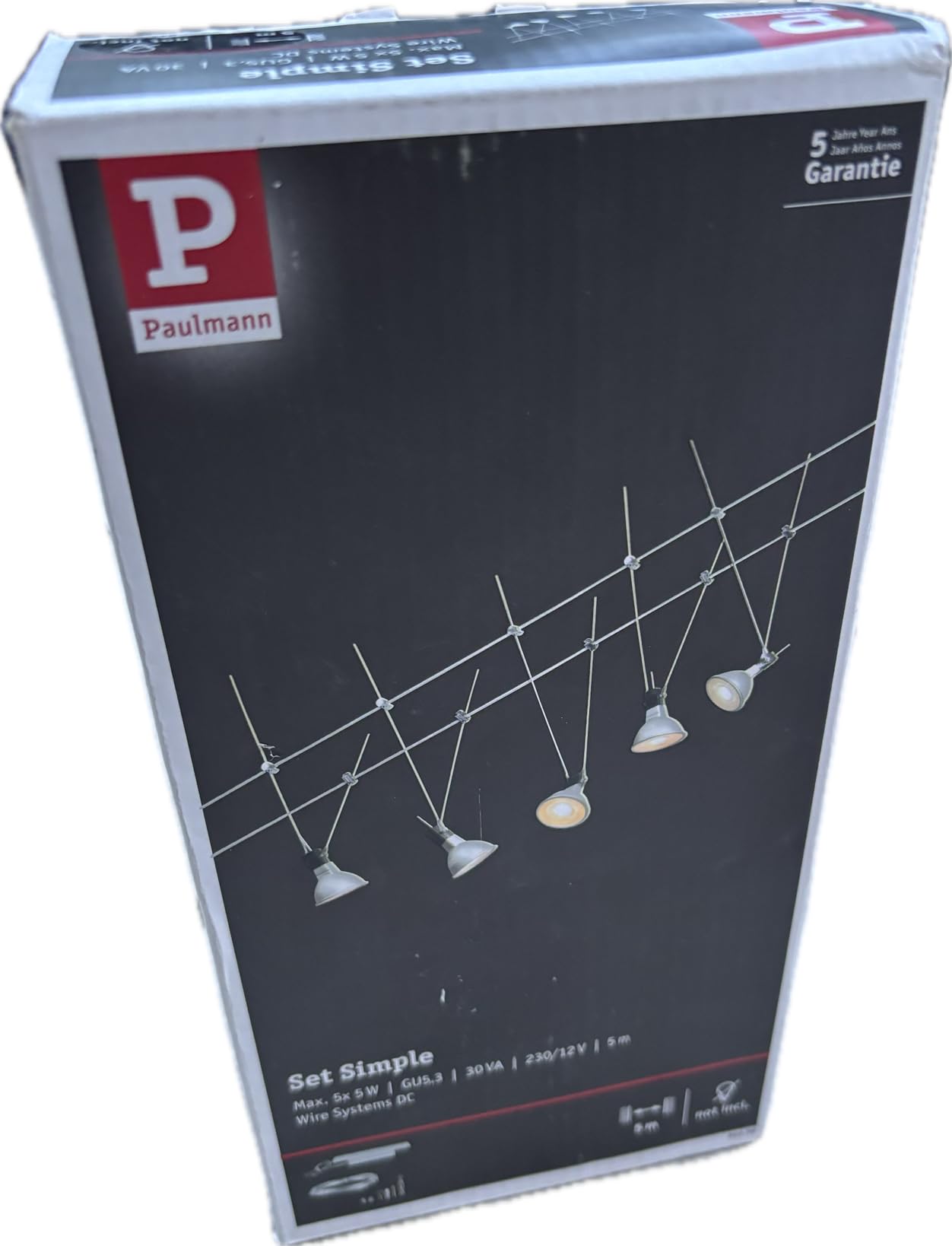 Paulmann - Sistema de cables (5 x 10 W, GU5,3, cromo)