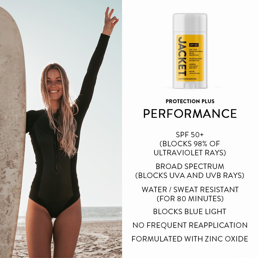 SPF 50+ Mineral Sunscreen Stick for Face & Body, Broad Spectrum UVA/UVB Protection, Water-Resistant Non-Comedogenic Sunblock, Vegan Zinc Oxide Formula with Moisturizing Oils, Travel-Friendly Solid SPF - Image 4