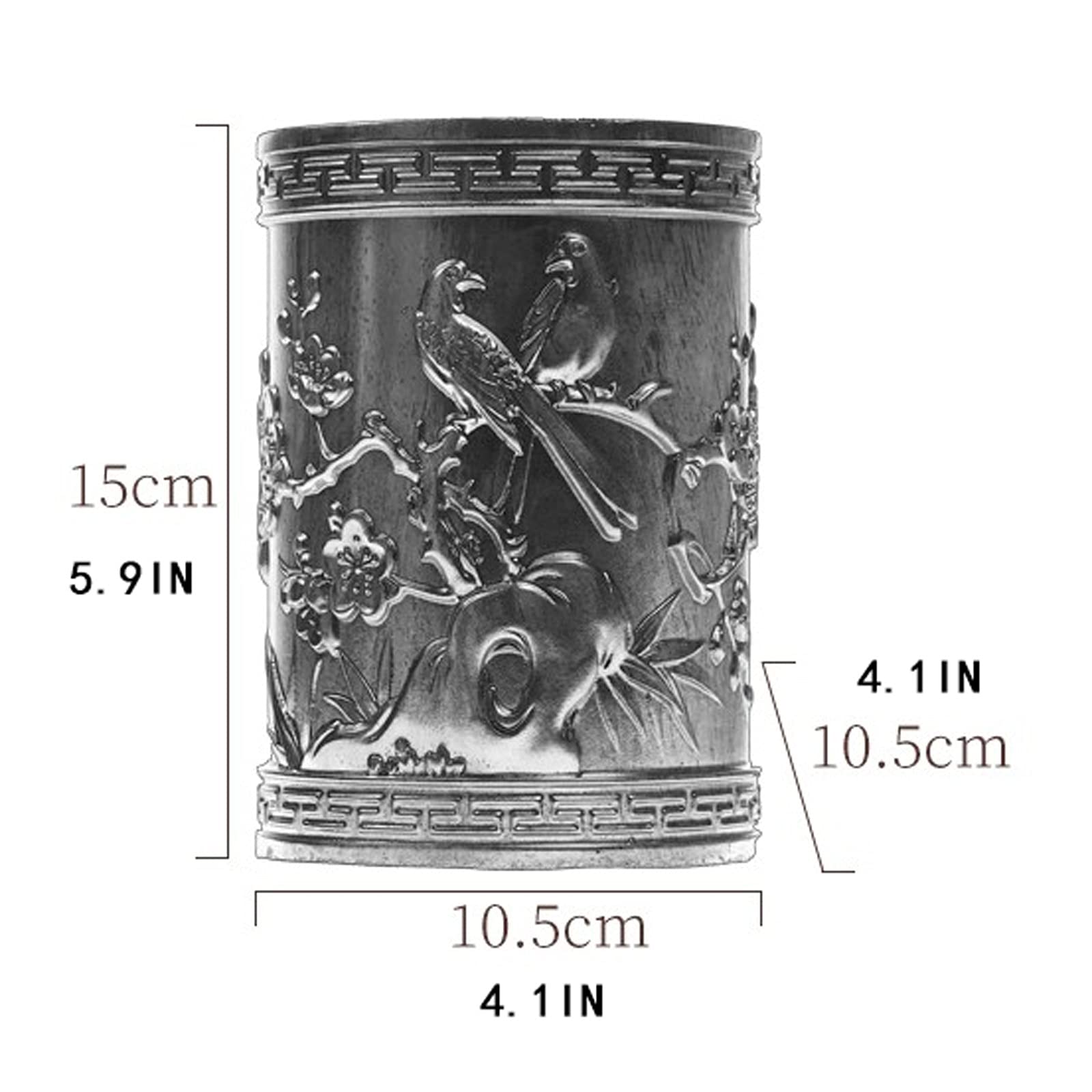 Bote para Pinceles Ebony Pen Container Creativamente Tallado Pot Pot Office Desktop Pen Cup Multifunction Desk Holder, para la Escuela de Oficina en casa contenedor para bolígrafos(A)