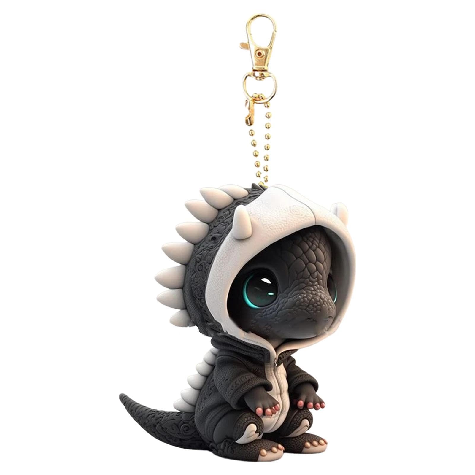 Jingan 04 Cool Dragon Keychain | 2023 New Resin Craft Dragon Keyring | 2D Creative Cute Dragon Statue | Collectible Halloween Decoration For Home Ofice Desk Bag