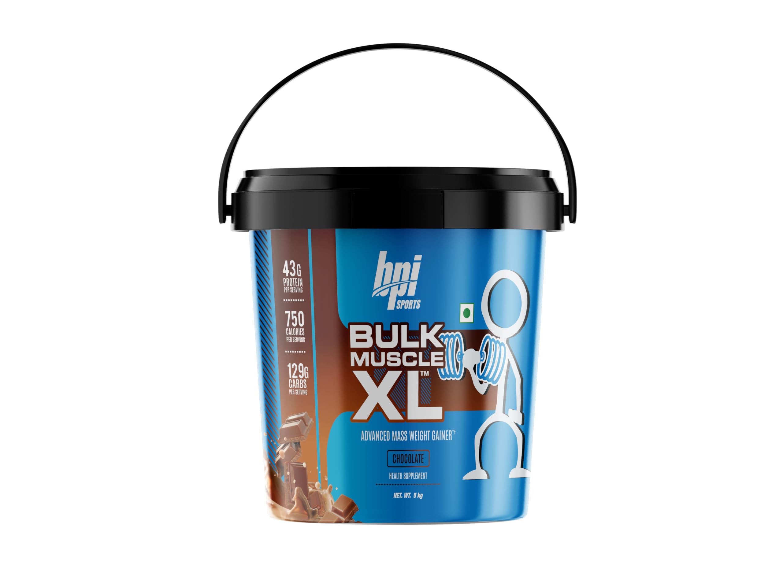 BPI Sports Bulk Muscle XL Mass Gainer 5kg | High Calorie Weight Gainer Powder for Men & Women | 50g Protein High Carb Muscle Builder | Fast Weight Gain & Bulking Supplement | Chocolate Flavour-image-24