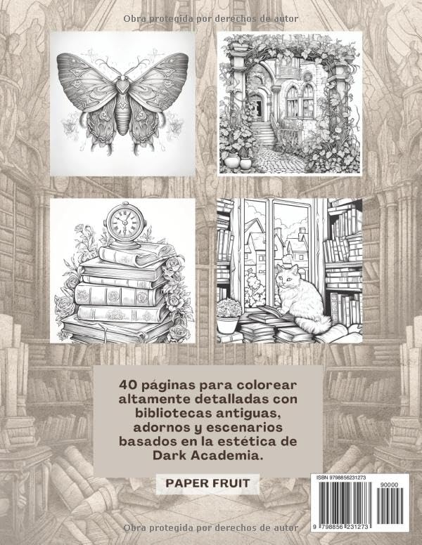 Vista 2 de Dark Academia Libro para Colorear Hermosas escenas de misterio y impresiones mágicas Más de 30 diseños de alquimia relajante y objetos mágicos
