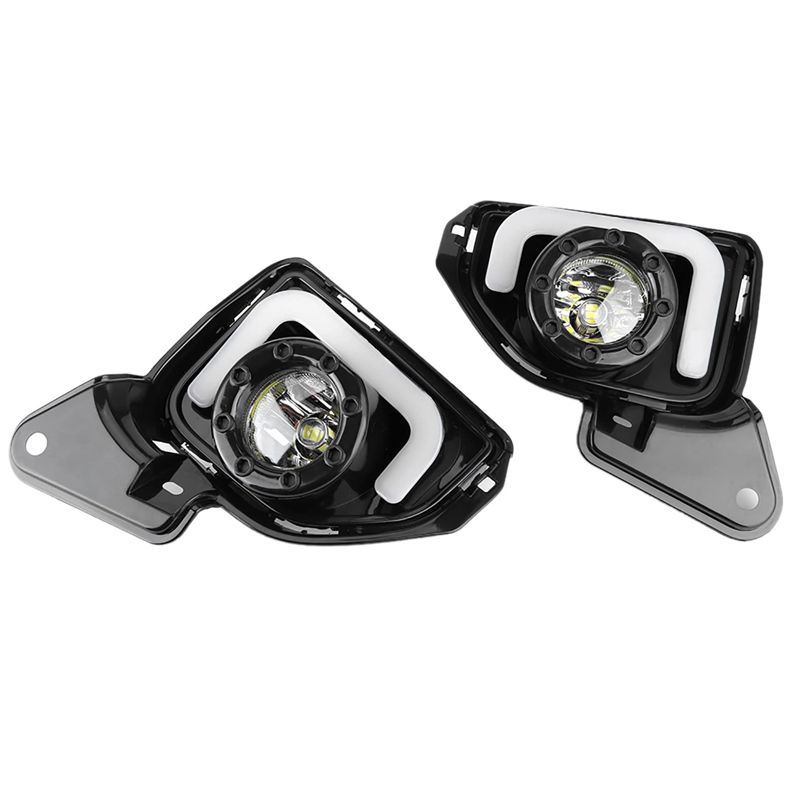 Tbest Światła do Jazdy Dziennej LED DRL Lampy Przeciwmgielne Lampy Kierunkowskazów Biały i żółty pierścień 12 V 6000 K 6500 K Wodoodporne Odprowadzanie Ciepła z dużą luminancją