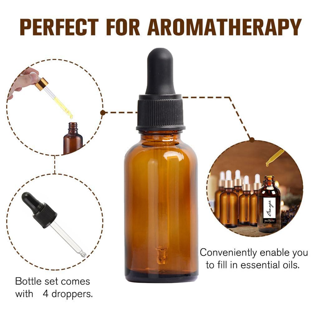 Bottiglie Contagocce Vetro 20ml Marrone - Set 6 Pezzi Con Pipetta | Oli Essenziali Aromaterapia - Foto 10