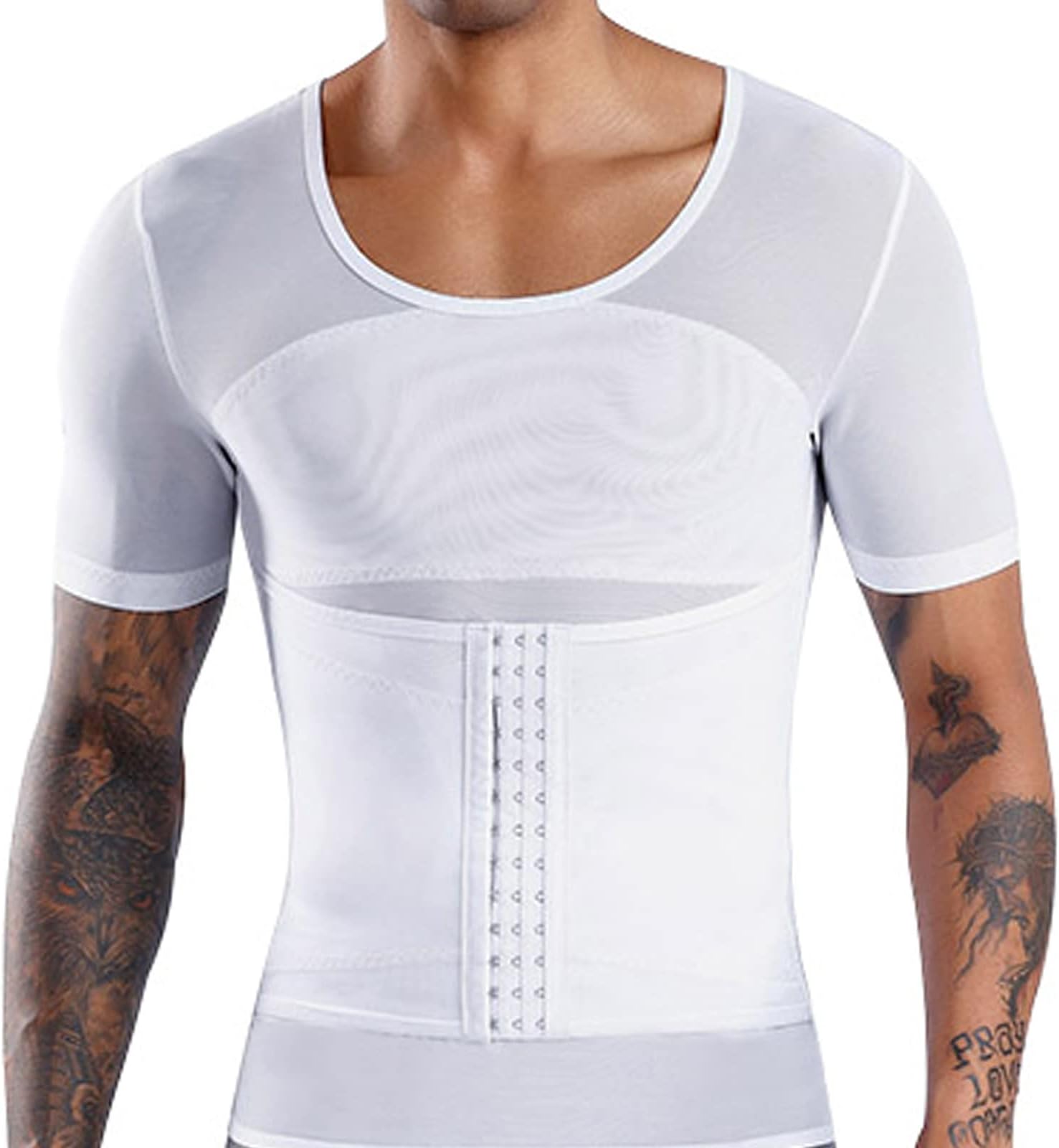 WPHomeSlim Men Control Gynecomastia Shaper Compression Shirt Tank Top Chest Body Posture Corrector Corset Sleeveless Vest Abdomen Control Underwear Shapewear THermal Tops