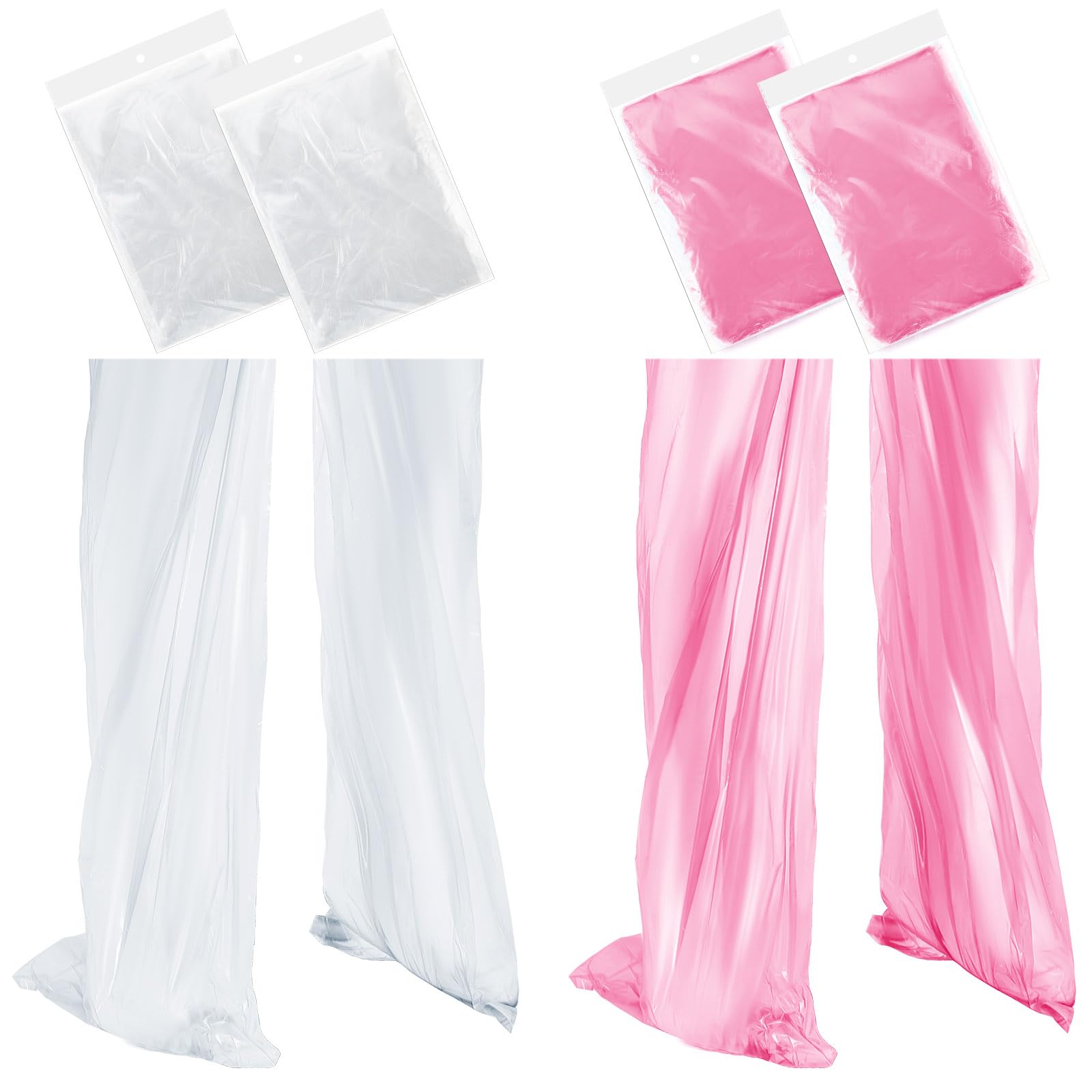 Geyoga 8 Pcs Disposable Rain Pants with Shoe Boot Waterproof Long Pant Boot Covers for Adults Teens Outdoor Cycling Fishing