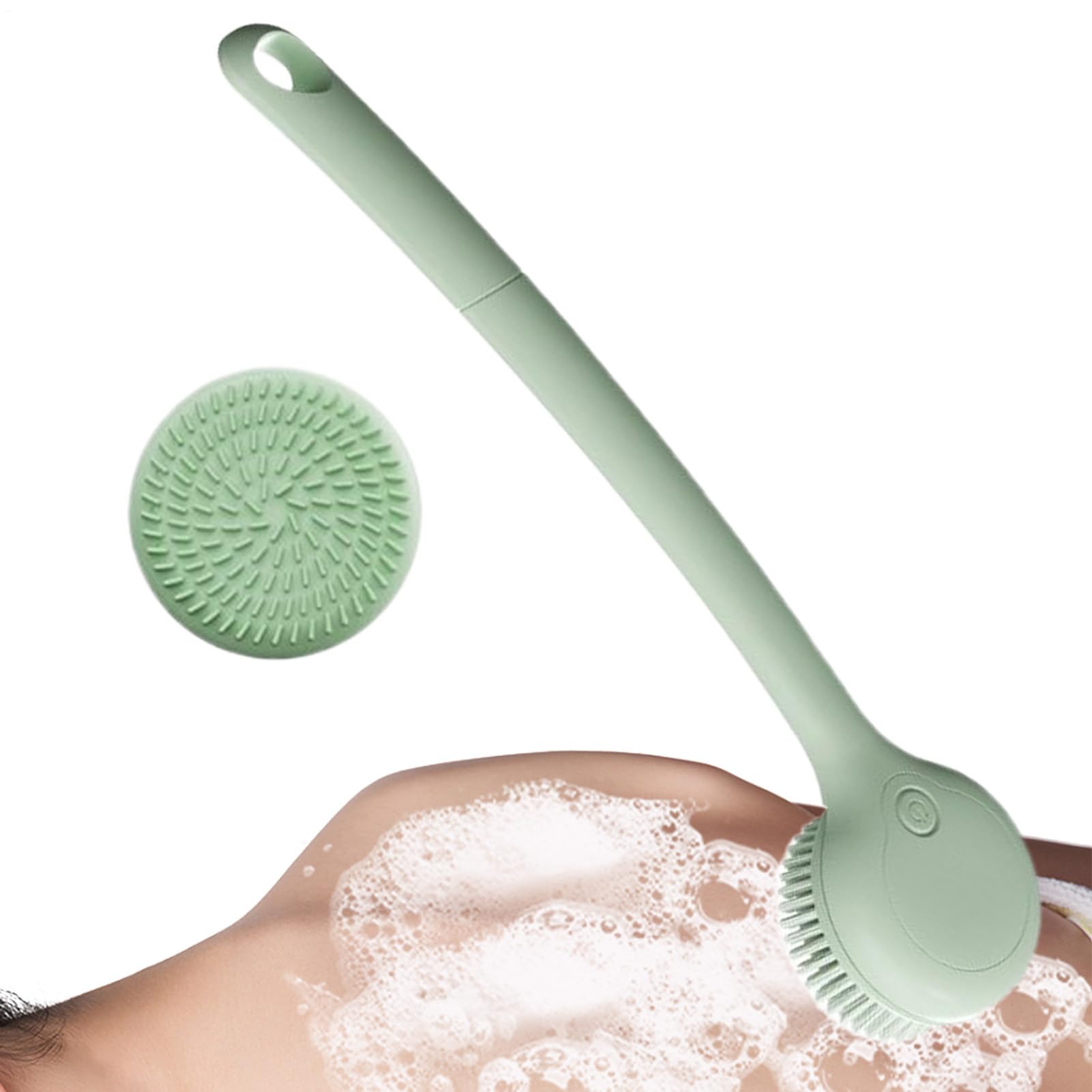 Cepillo trasero eléctrico para la ducha 2 velocidades giratorias | Cepillo corporal recargable con mango largo para mujeres para masaje de baño y lavado de pies cara cabeza vientre
