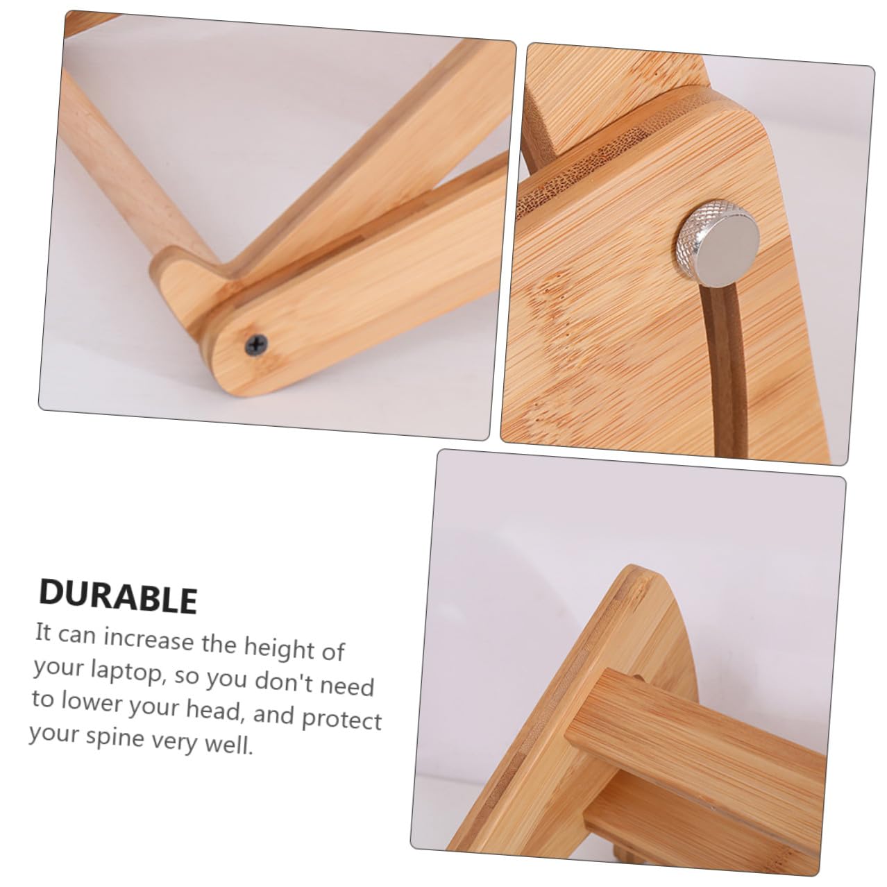 Holibanna Supporto Portatile in Legno per Laptop Regolabile e Pieghevole Supporto Ergonomico per Computer 13-156 Pollici Accessorio Multifunzionale per Notebook Tablet e Smartphone per