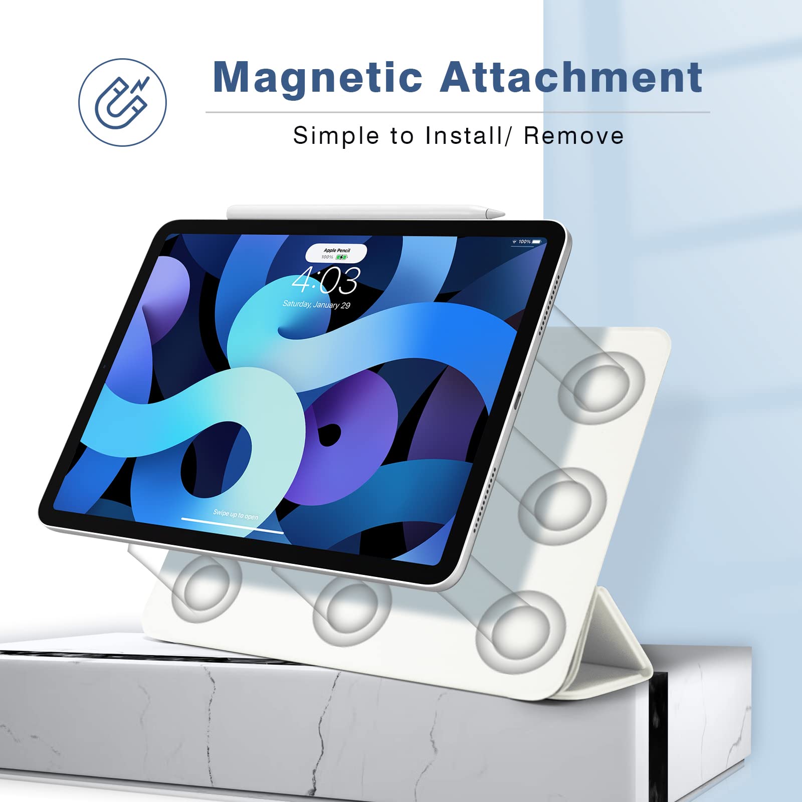 Magnetic iPad Air 5/4 Case, Slim Smart Folio for iPad Air 5th,4th
