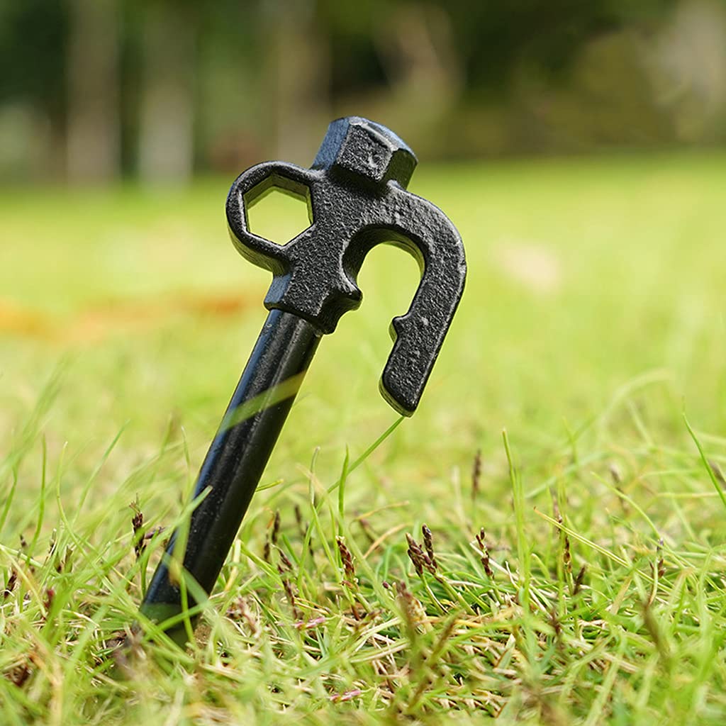 Piquets de Tente, Clous de piquets de Tente en Acier Robuste en métal pour Le Camping, Le Jardinage, la randonnée, pour sols normaux et durs, 8 pièces 30 cm (Noir 30 cm) (Noir 20 cm)