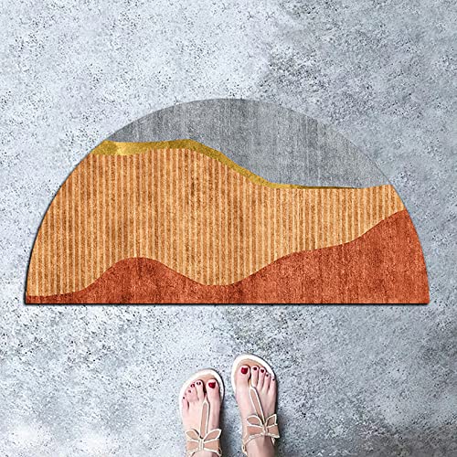 Lovlife European Style Doormat For Entrance,Semicircle Large Welcome Mat Textured Absorbent Entrance Mat Floor Mat Indoor Outdoor Entryway (Color : B, Size : 45 * 90Cm) #TOP2