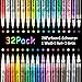 Produktbild MIBOTE Acrylstifte Marker Stifte, 32 Farben 0.7mm Feine Acrylfarben stifte Metallic Marker Wasserfeste für Stein Metall Papier Glas Kunststoff Keramik Holz Leder DIY Fotoalbum Acrylfarben Marker Set