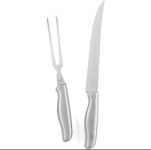 Carvel salón Acero Inoxidable Carving Set 2piezas