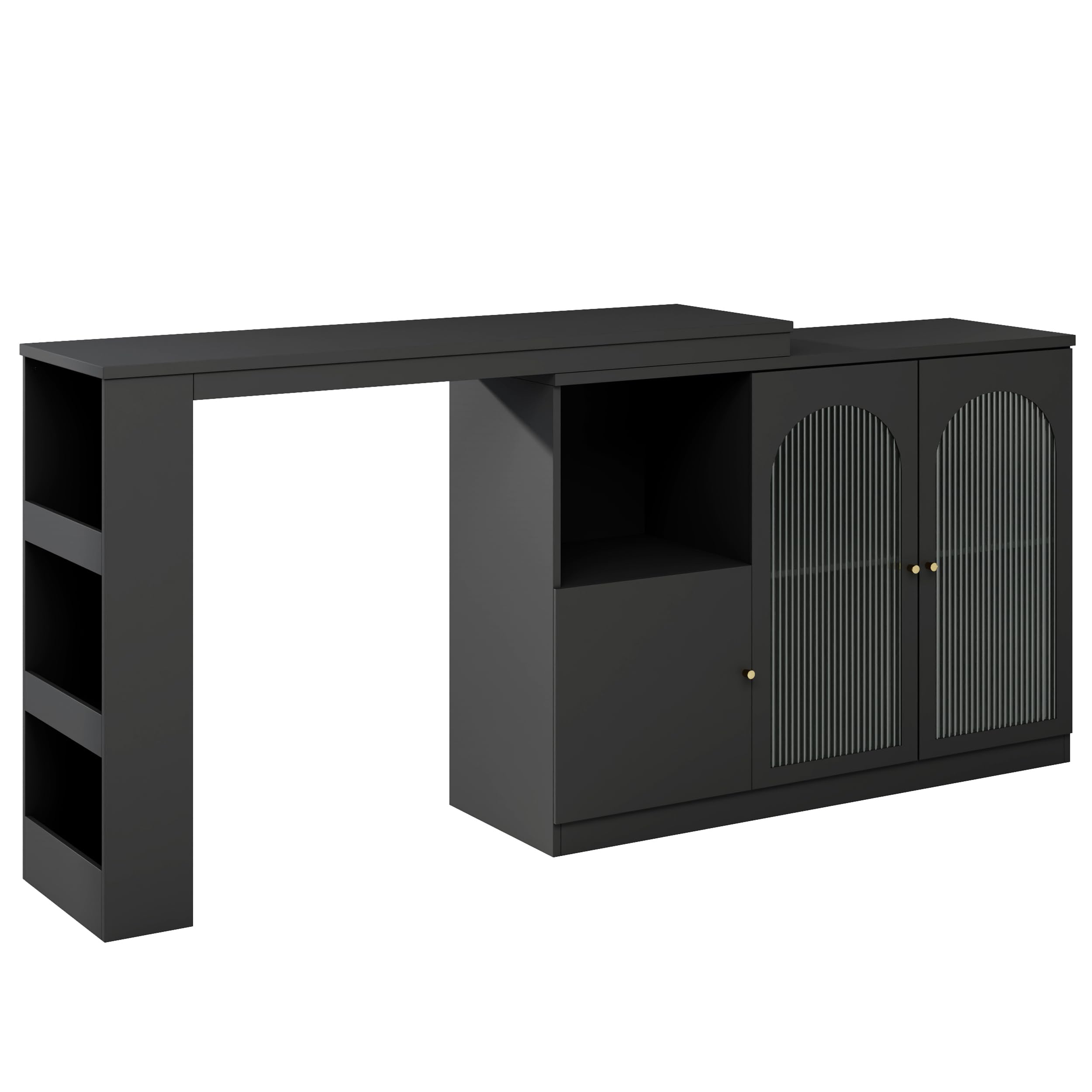 Mobile da bar girevole a 360°, moderno e semplice, mobile da bar e da pranzo, multifunzione, con porta in vetro, (corpo principale 120 x 40 x 97 cm)