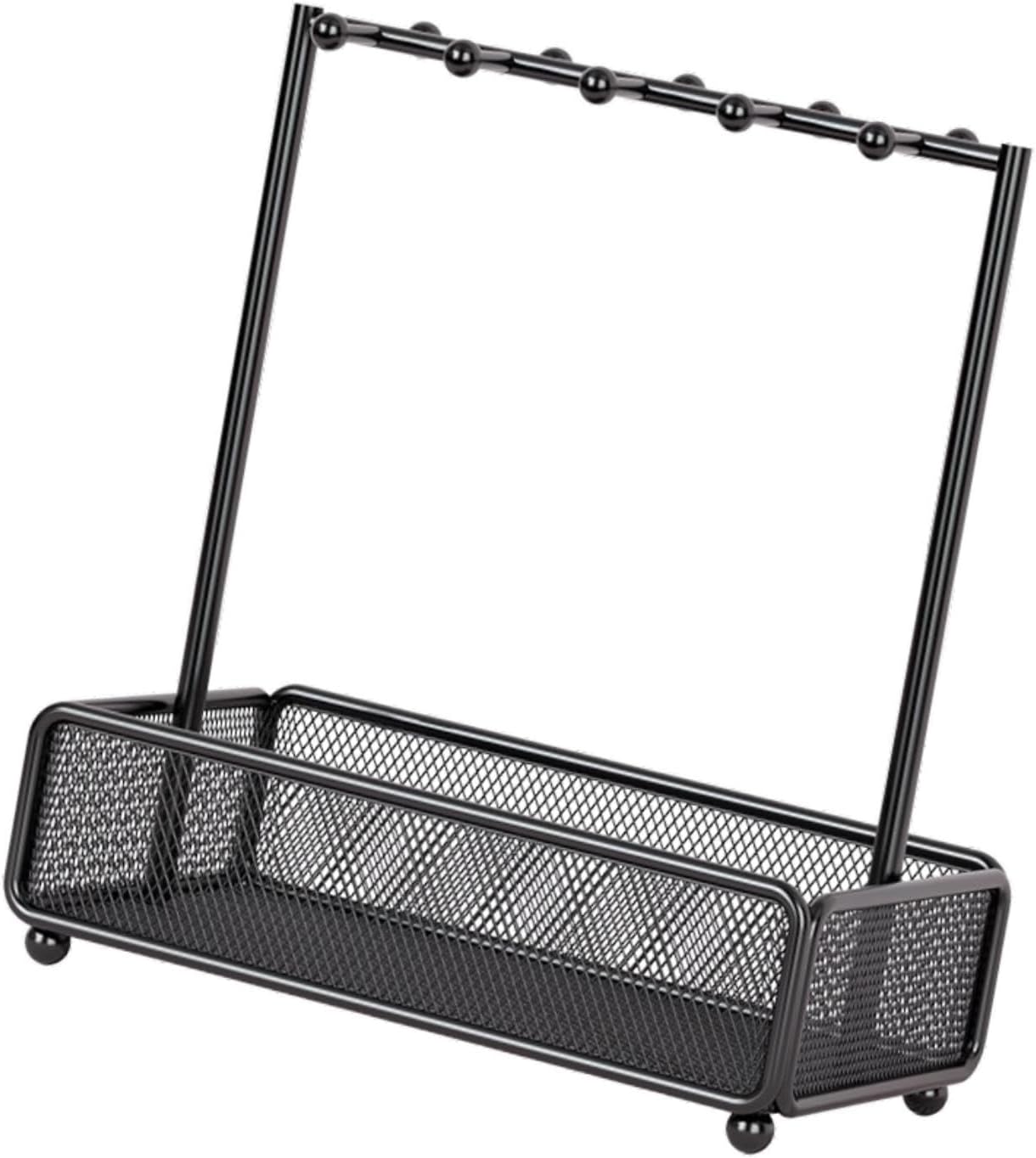 Chinese Brush Stand for Beginners with Space-Saving Key Hook, Black