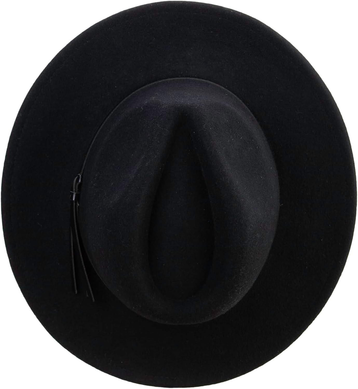 Jeanne Simmons Women's Black Leatherette Band Fedora Hat