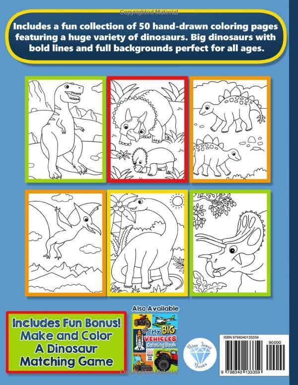 Coloring Book for Kids: Dinosaurs for Boys and Girls Ages 4-8 - Image 2