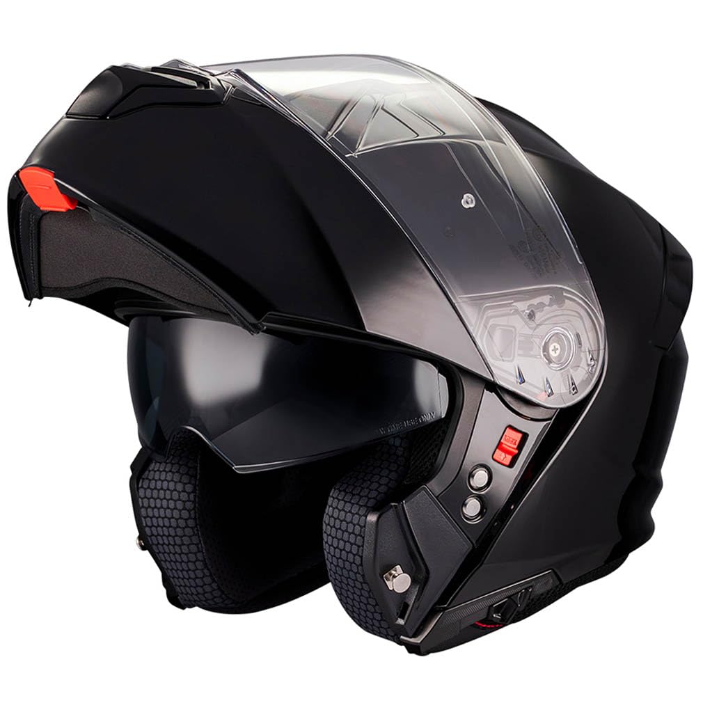MT Genesis SV Pure Designed Negro Brillo - Casco de Moto Modular Abatible con Visor Solar - Helmets Unisex Hombre y Mujer - Homologado P/J ECE 22.06