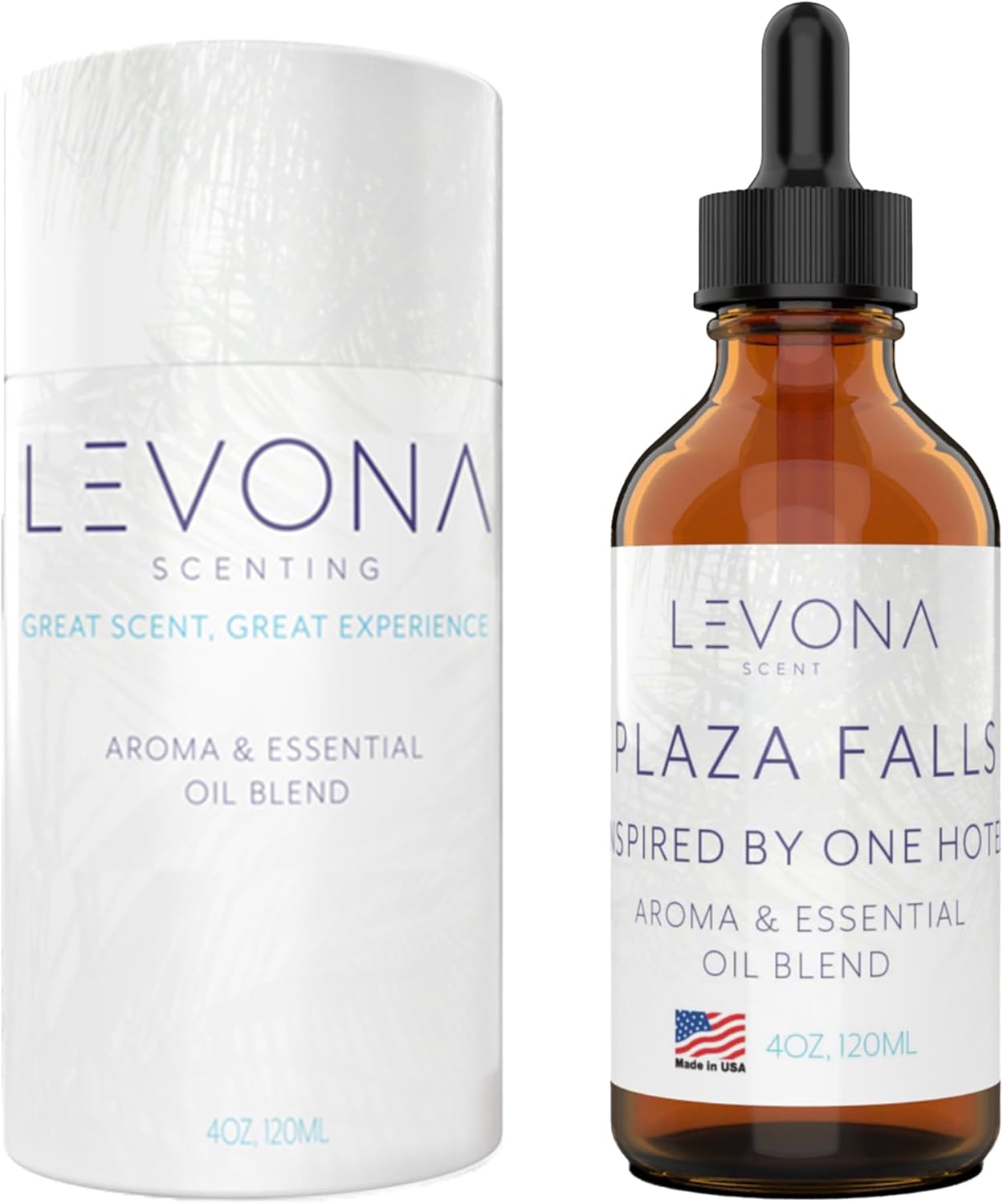 Levona Scent Essential Oils - Scents for Home, Hotel & Office Use - Perfect for Home Diffuser & Humidifiers - Aroma Fragrance Oil, Ideal for Massage, Relaxation, and Spa - Plaza Falls, 120ml