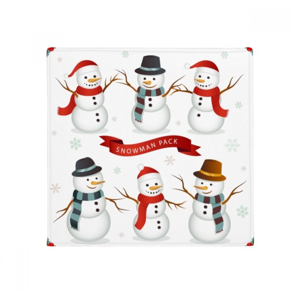 Tapis de sol bonhomme de neige Noël 60x60cm antidérapant pour cuisine et salon