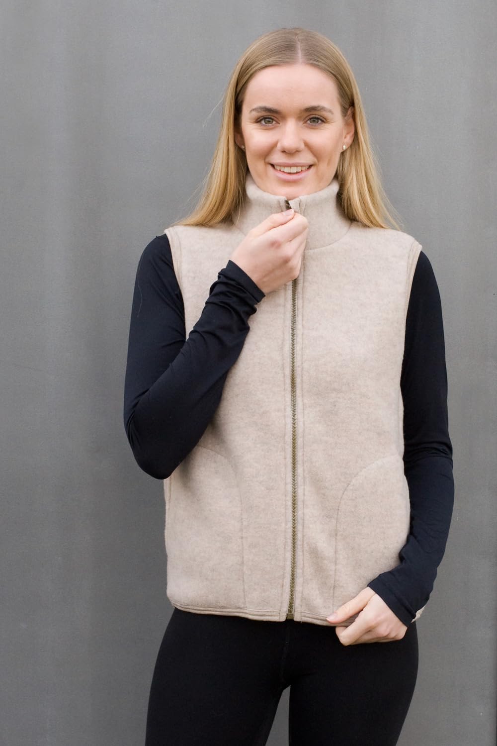 Engel, Damen Fleece Weste mit Reißverschluss, 100% Wolle (Merino, kbT)
