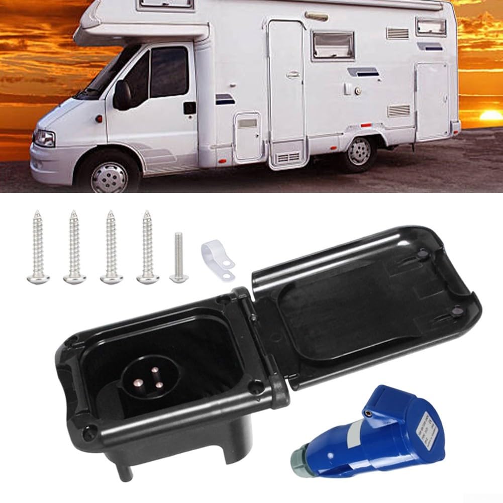 Presa Esterna RV 16A con Indicatore Luce e Presa Esterna RV(black)