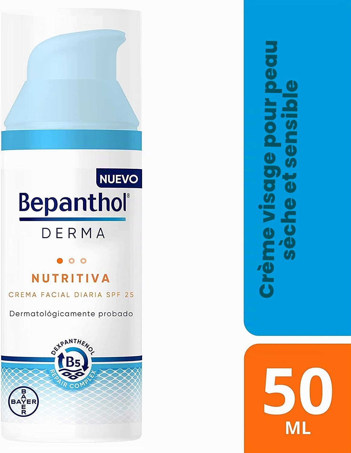 BEPANTHOL Derma Crème Quotidienne Nourrissante pour le Visage SPF25 (50ml)