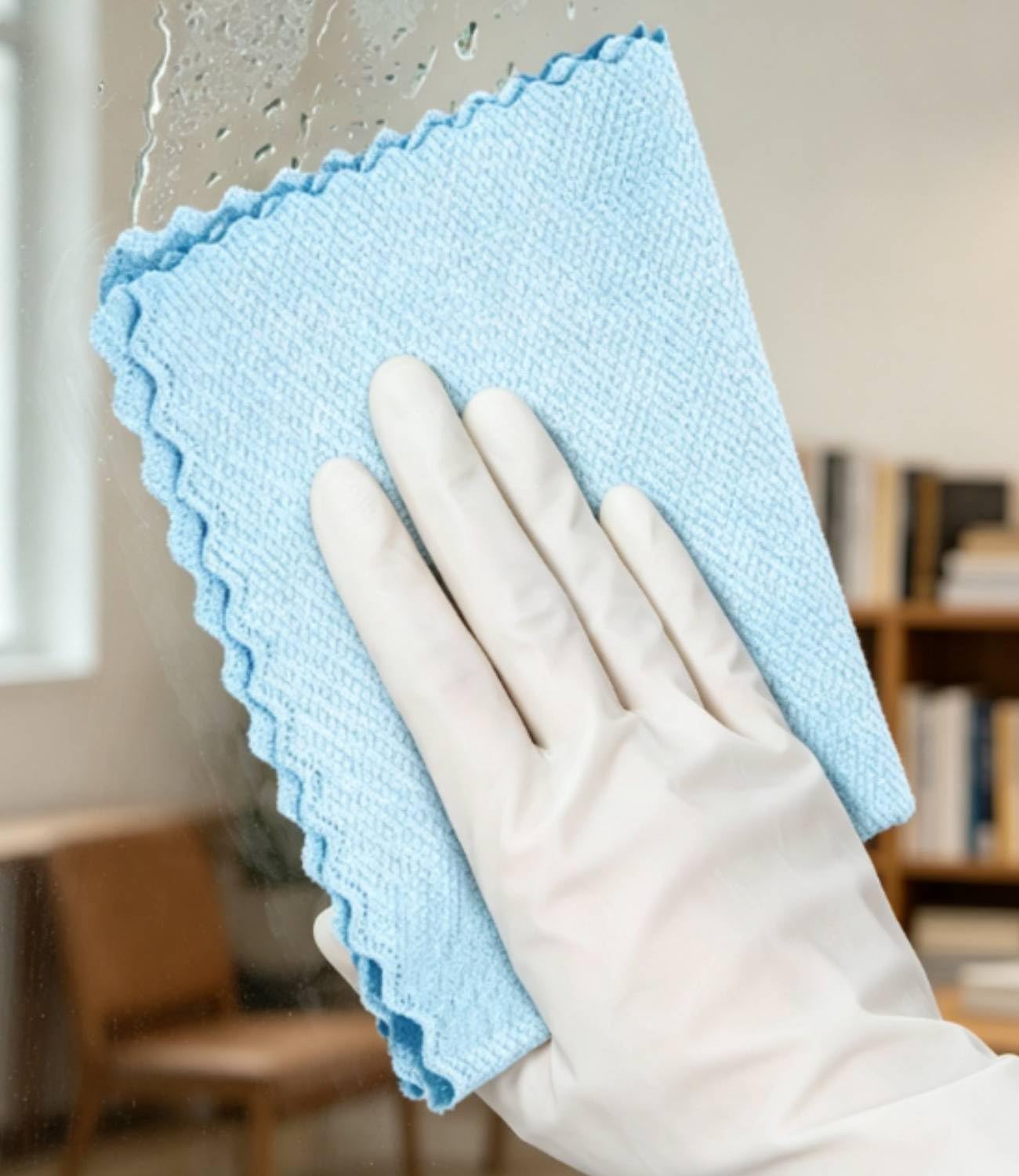 Bixury 30 paños de limpieza de microfibra gris + azul, reutilizables, paños de limpieza para ventanas, cocina, cristal, espejos, 40 x 30 cm