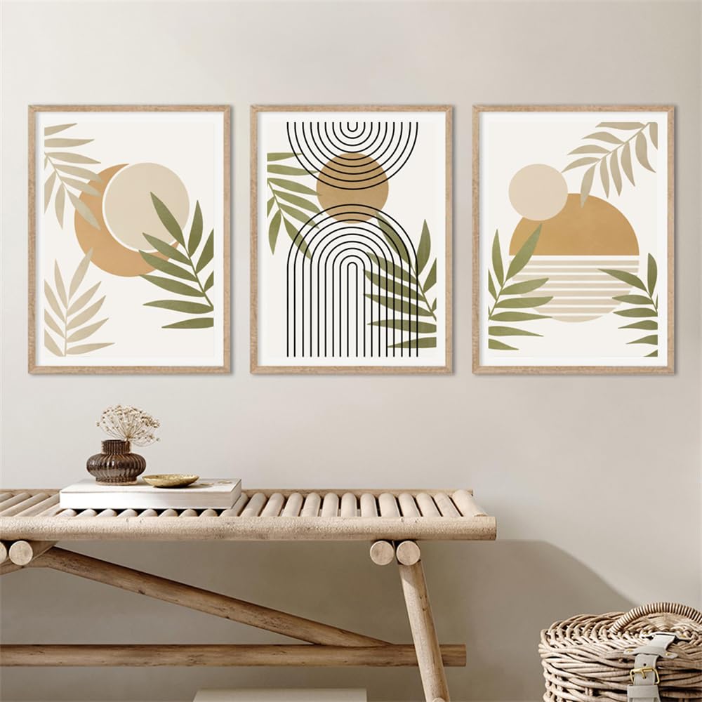 WBYZAC Wall Pictures-Abstract Line Geometric Boho Wall Art Canvas Painting Nordic Posters and Prints Wall Pictures for Living Bedroom Kitchen Room Decor-30 * 50cm*3PCS (No Frame)