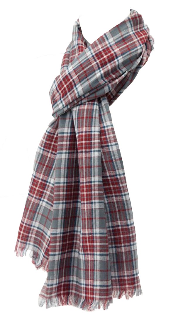 The Olive House Men's Grey The Olive House® Yorkshire Tartan Fair Trade Scarf