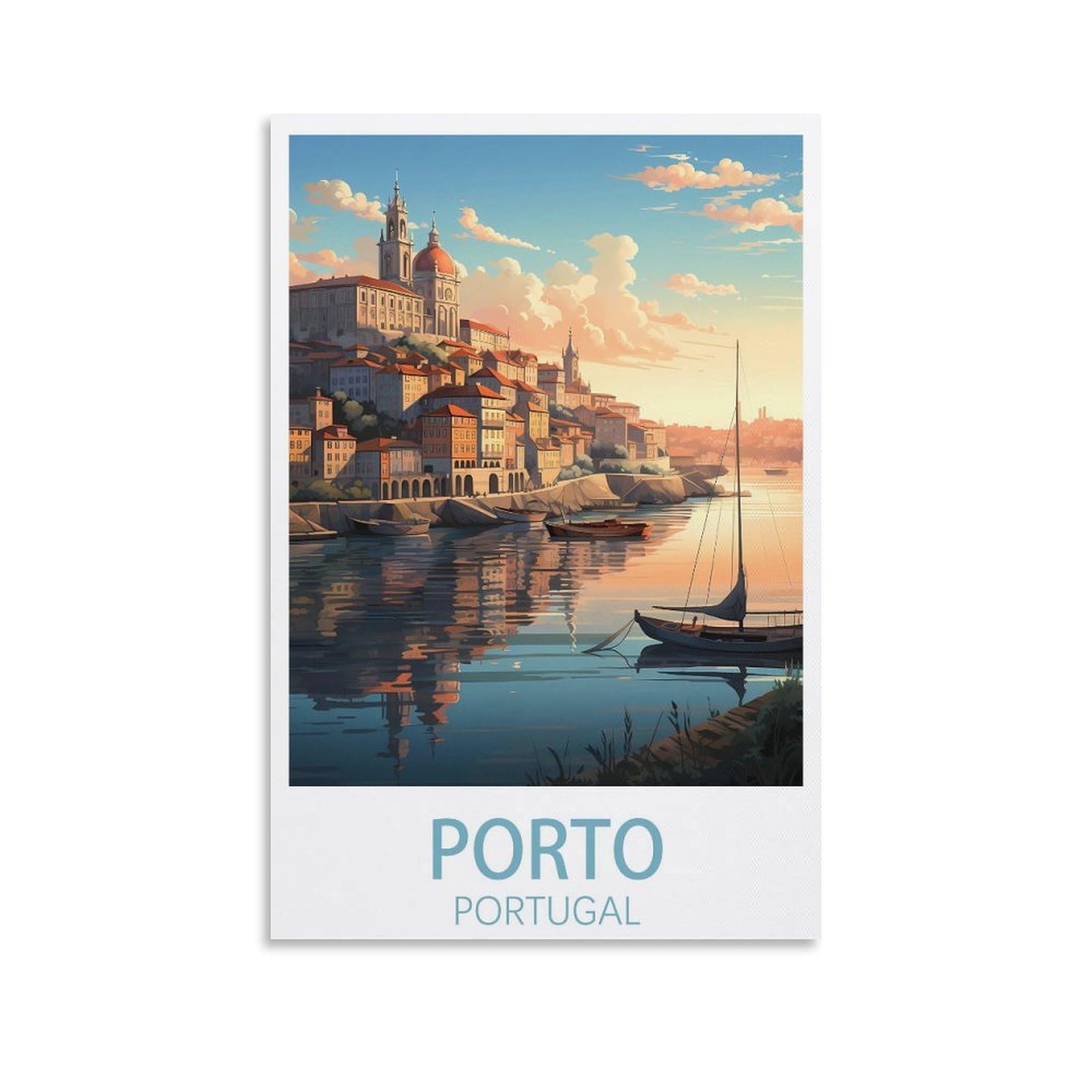 EZMLFA 5D DIY Diamond Painting Kit,Porto Portugal Diamond Art Kits for Beginner,Gem Art Kits Round Drill for Home Wall Decor Gifts 50x60cm