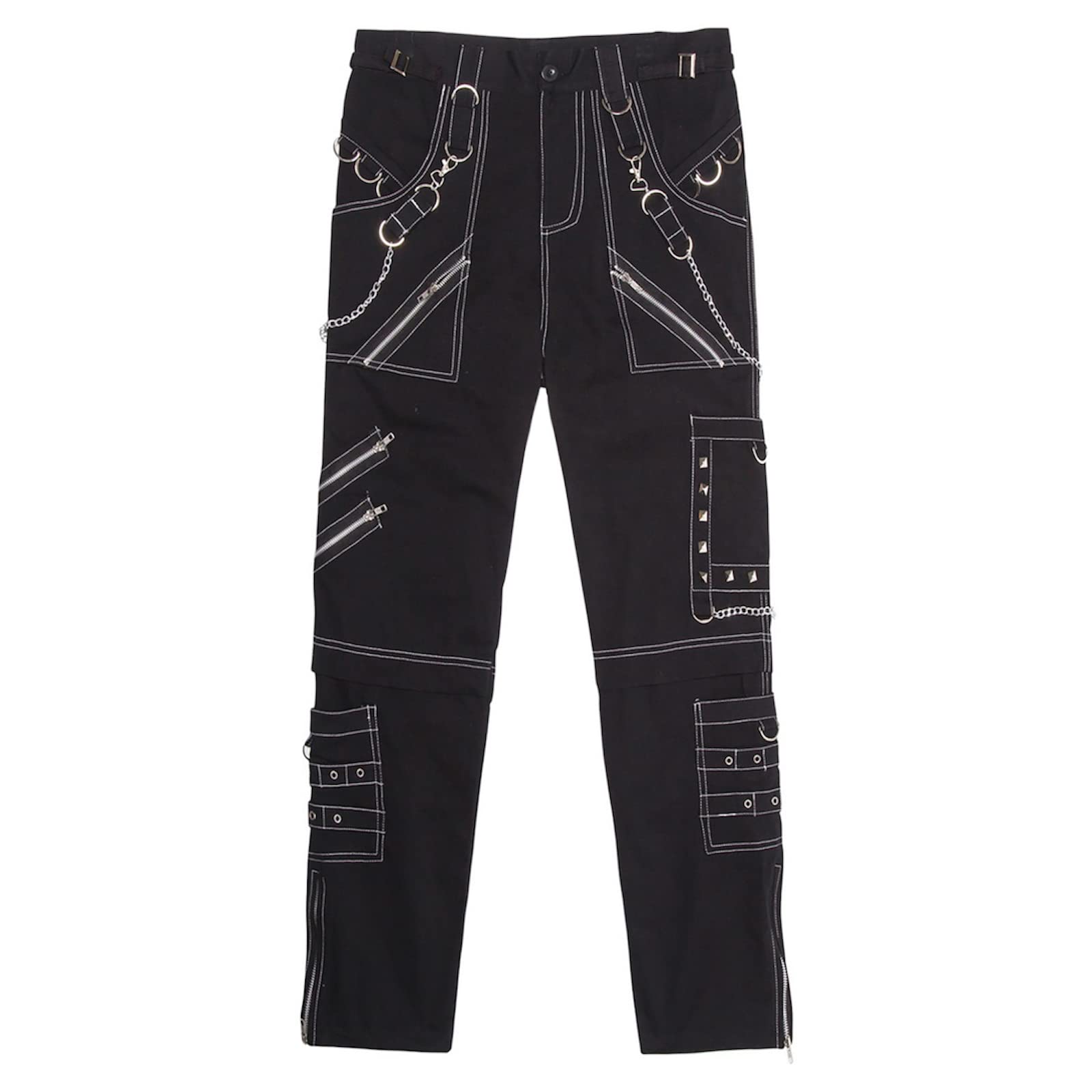 Elonglin Herren Techwear Hose Baumwolle Vintage Hip Hop Jogger Cargo Pants Baggy Streetwear Punk Hose mit Ketten Multi Taschen