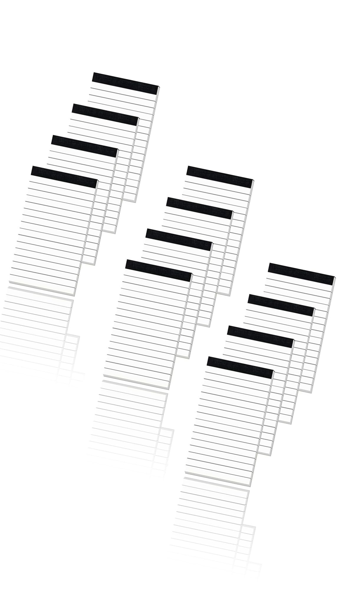 Sweet seven 12-Pack Small Notepad Refills - Lined Writing Memo Pads for Mini Pocket Notebooks - 30 Sheets per Pad - White 3 x 5 Inch Replacement Paper