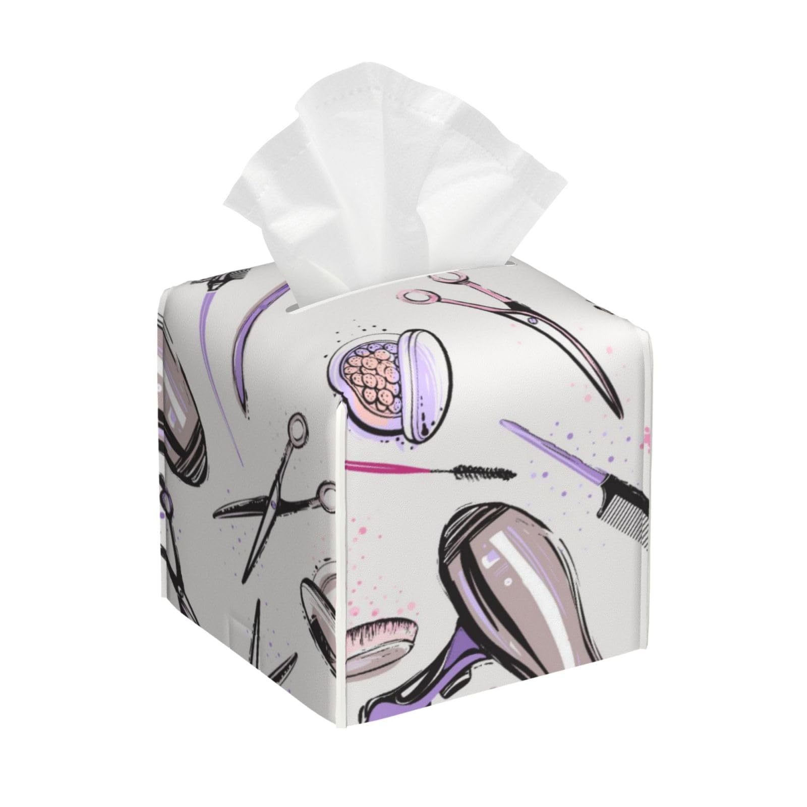 Beauty Salon Square Tissue Box Cover with Modern and Stylish Bottom Tissue Box Storage Space