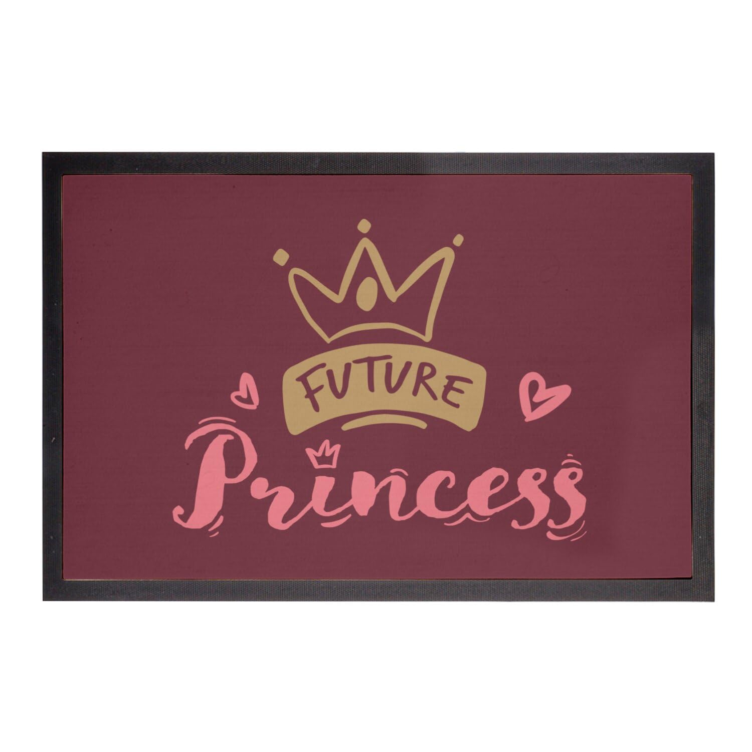Paillasson rouge enfant 75x50cm tapis entrée original Future Princess