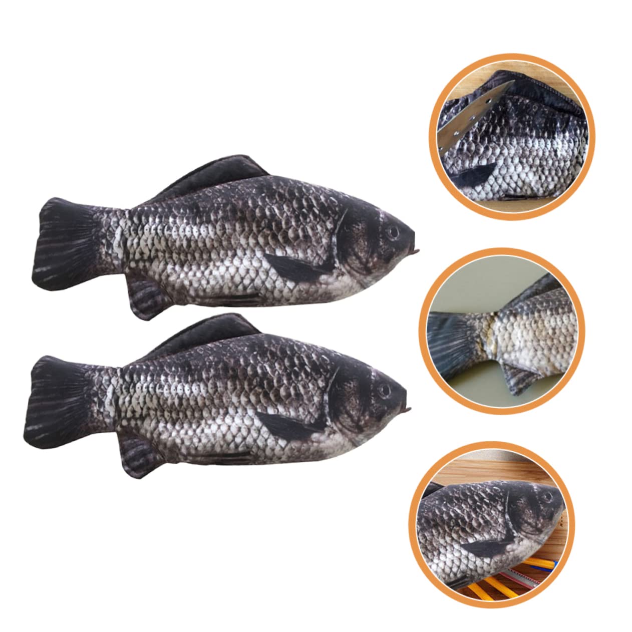 Veemoon 4 Ensembles Trousse À Crayons Forme De Poisson Sac À Stylo Et Pratique pour Chats Et Étui À Crayons À Capacité Et Poisson pour Chats pour Scolaires Et Amateurs Animaux 2 Pièces * 4