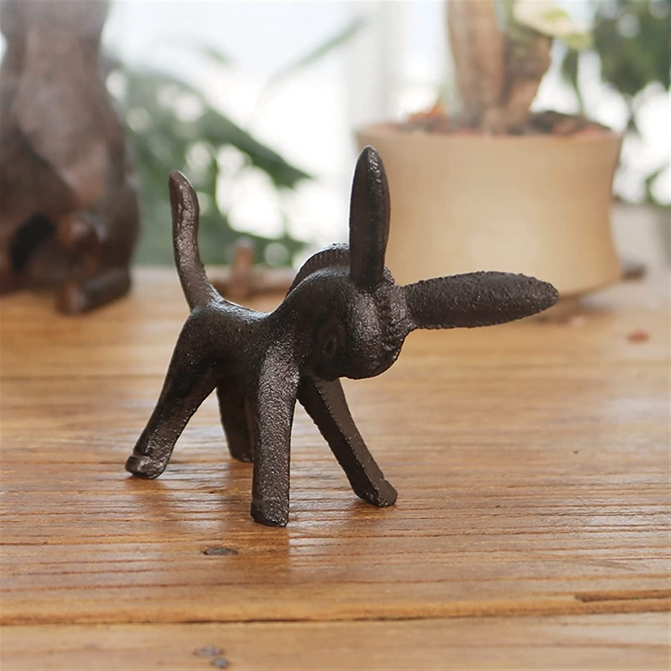 Vintage żeliwne figurki osiołka, miniaturowe ozdoby ze zwierzętami na zewnątrz, dekoracje do doniczek ogrodowych, 9,5 cm wys