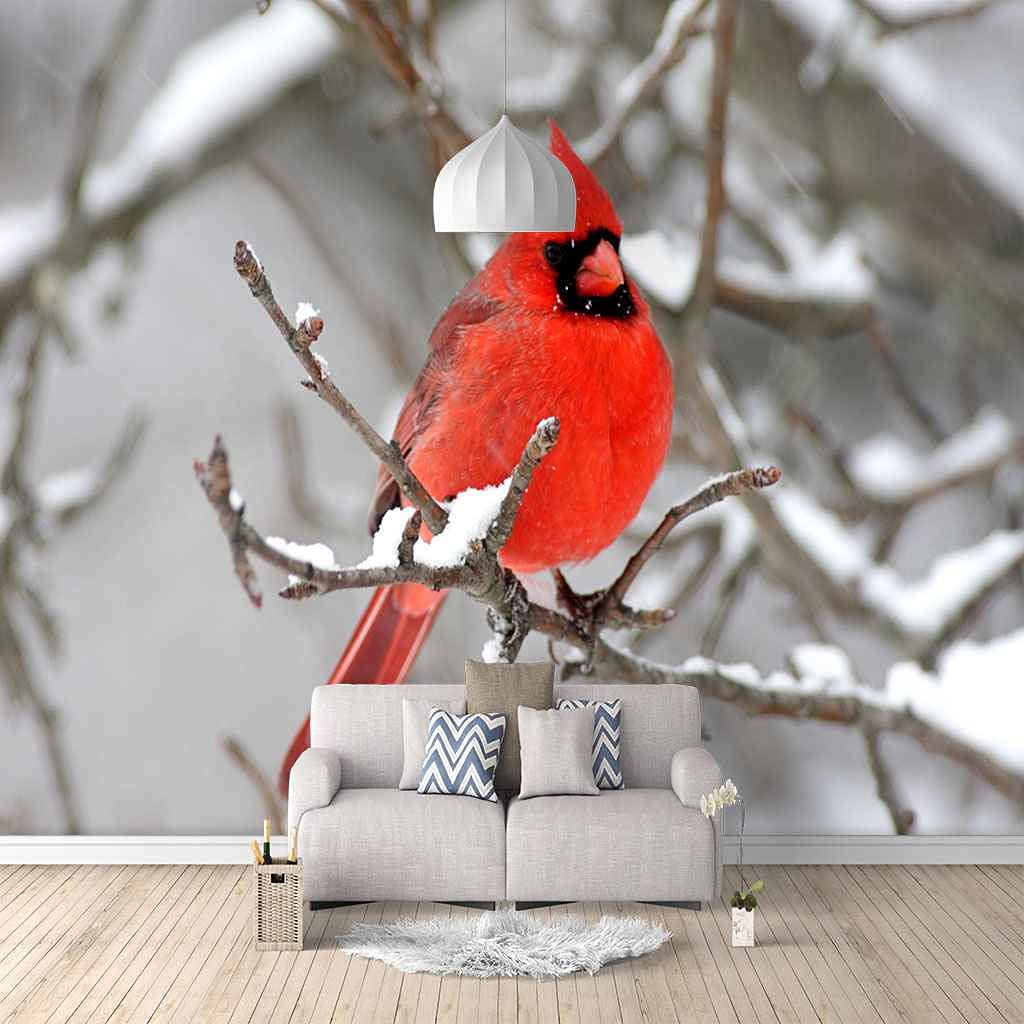 Papier Peint Canevas 3D Oiseau pour rénover facilement un mur de bureau sans colle