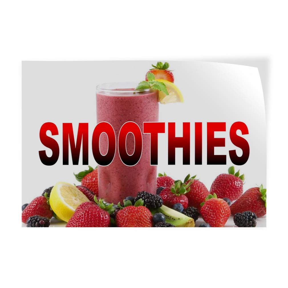 Decal Stickers Multiple Sizes Smoothies with Background Industrial Vinyl Safety Sign Label Restaurants Design Only 20x14Inches