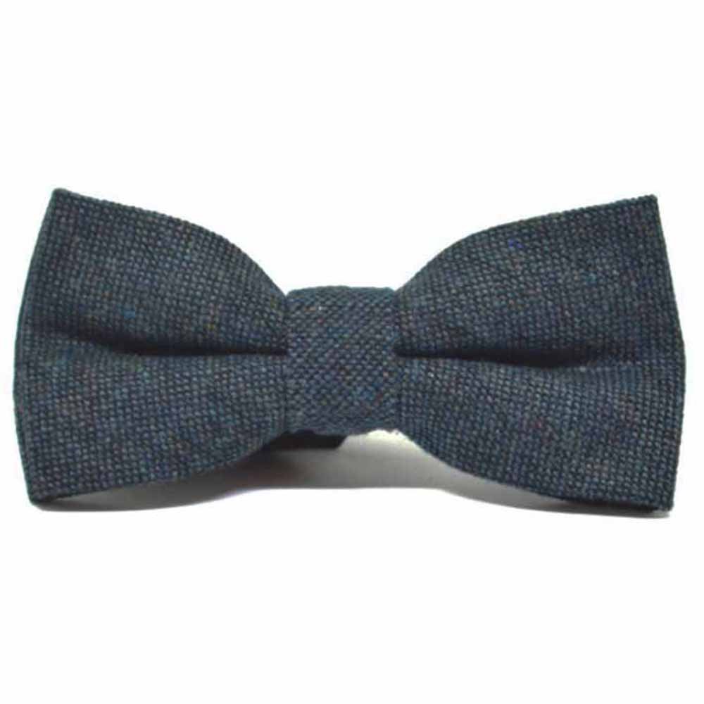 King & Priory Highland Weave Deep Blue Bow Tie